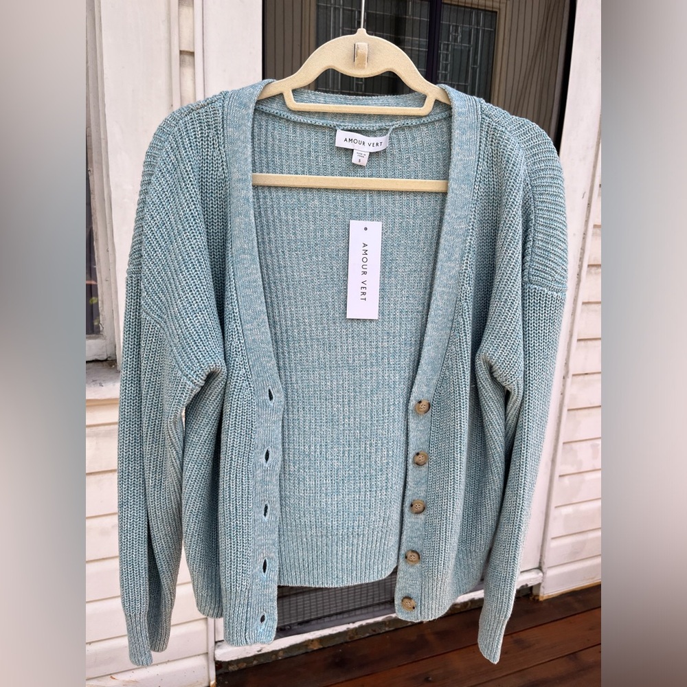 NWT Amour Vert - Palmer Cardigan Sweater - Blue Maried - S